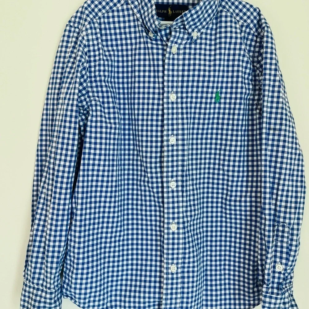 Ralph Lauren Blue and Green Gingham Button Down Shirt